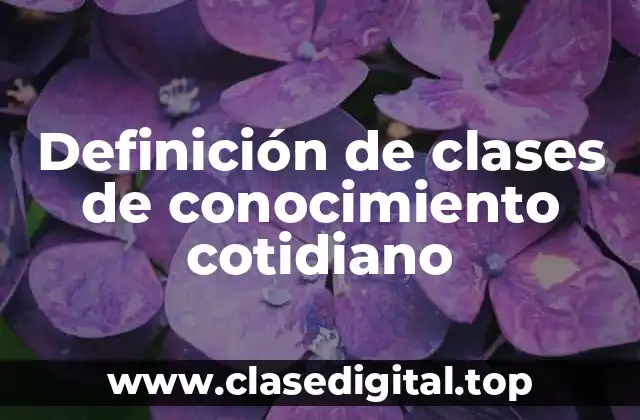 Ejemplos de clases de conocimiento cotidiano