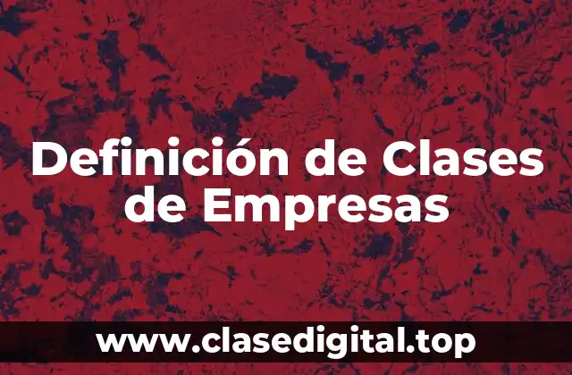Definición de Clases de Empresas