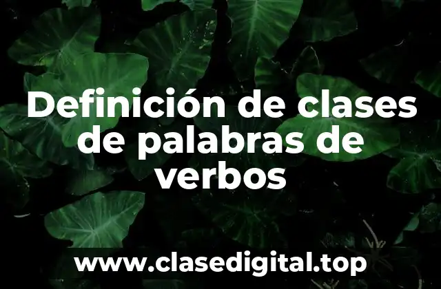 Ejemplos de clases de palabras de verbos