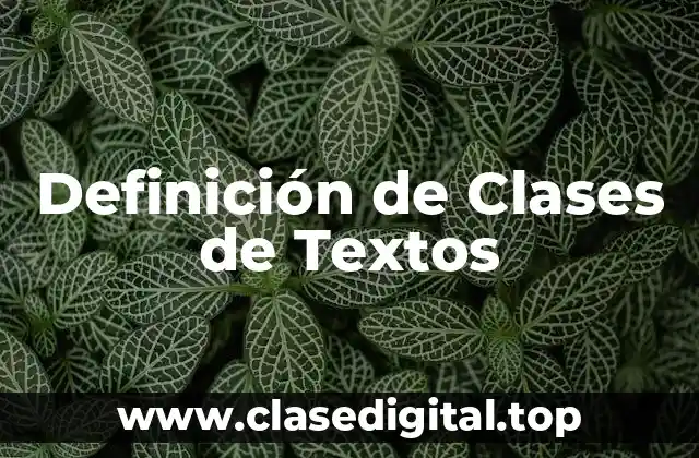 Definición de Clases de Textos