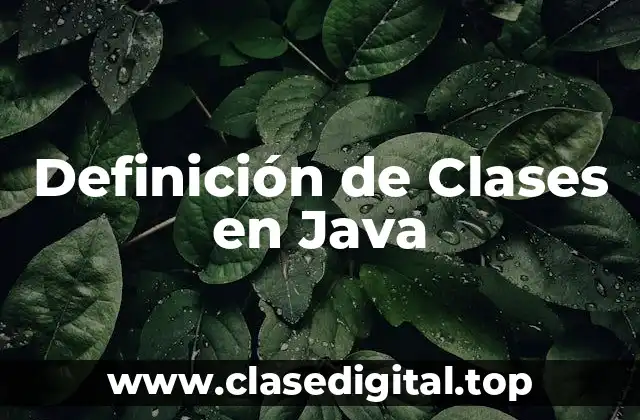 Definición técnica de Clase en Java