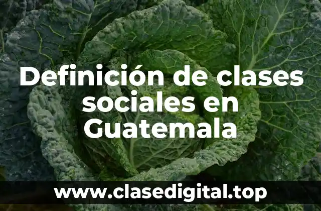 Definición de clases sociales en Guatemala