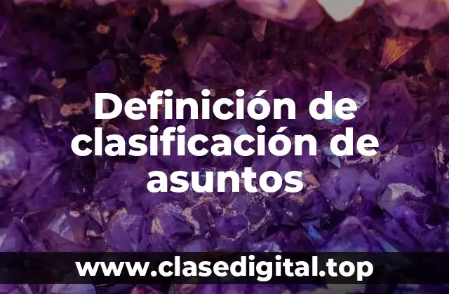 Definición de clasificación de asuntos