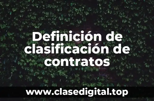 Definición de clasificación de contratos