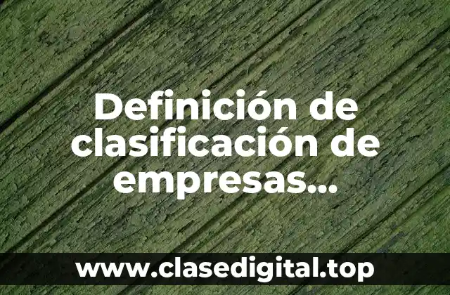 Definición de clasificación de empresas comerciales