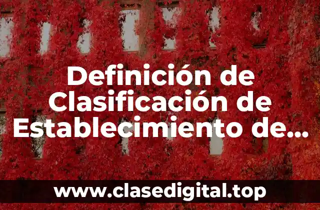 Definición de Clasificación de Establecimiento de Hospedaje