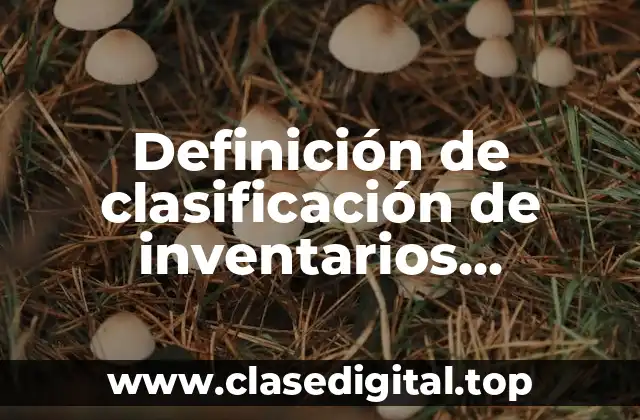 Definición de clasificación de inventarios administración de operaciones