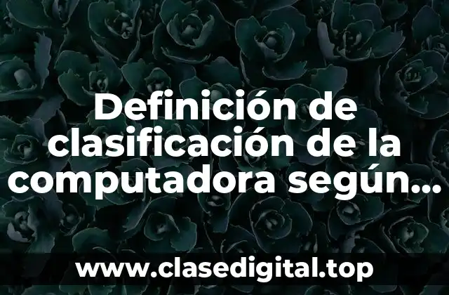 Ejemplos de clasificación de la computadora según su uso y organización