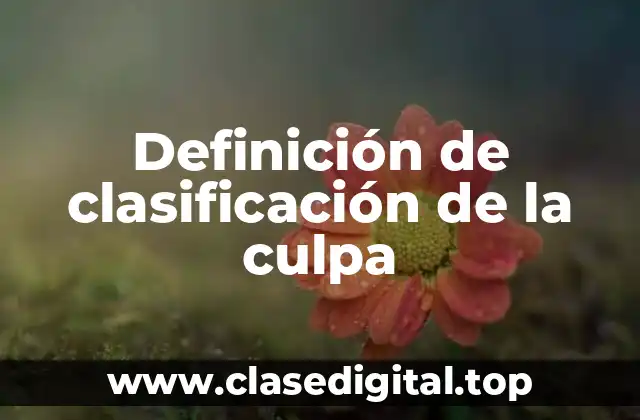 Definición de clasificación de la culpa