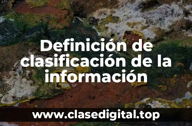 Definición de clasificación de la información