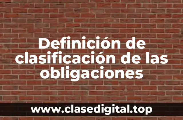 Definición de clasificación de las obligaciones