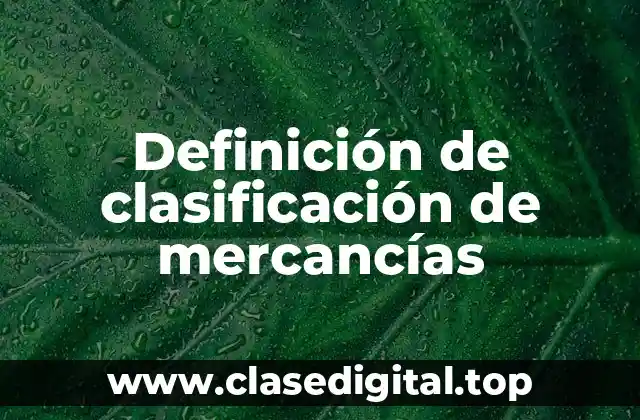 Definición de clasificación de mercancías
