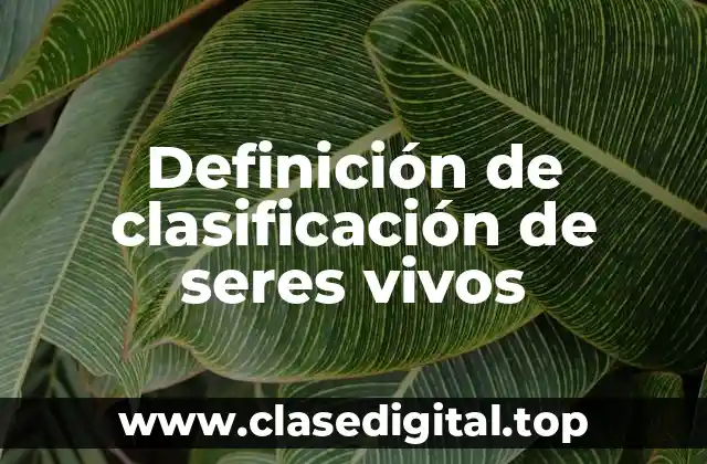 Definición de clasificación de seres vivos