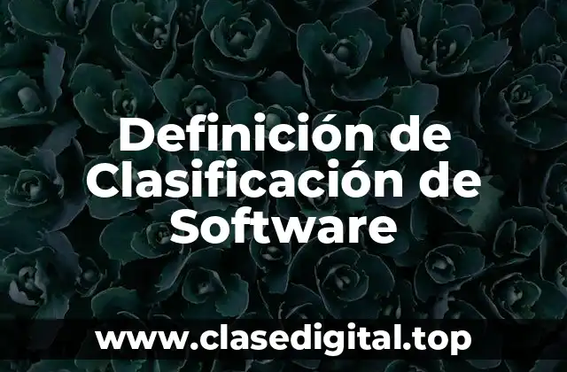 Definición de Clasificación de Software