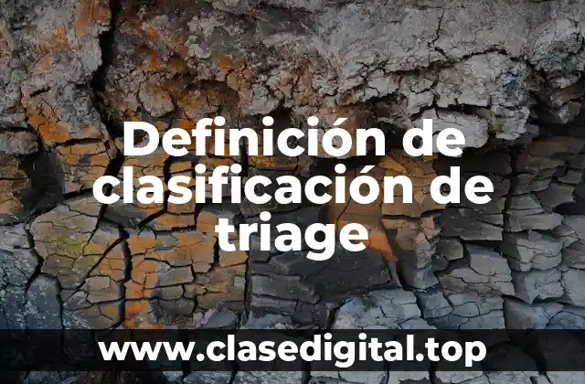 Definición de clasificación de triage