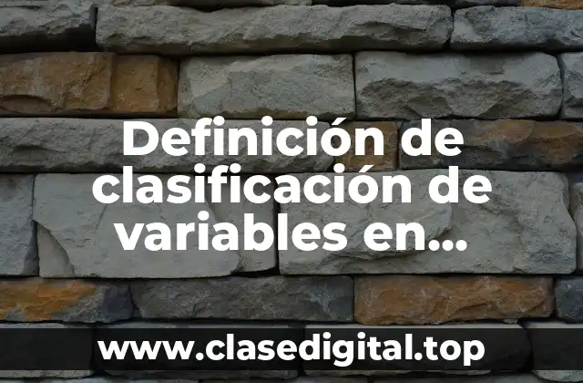 Ejemplos de clasificación de variables