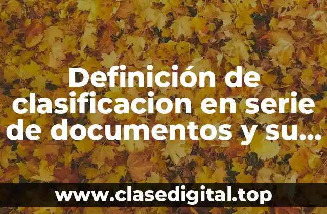 Definición de clasificacion en serie de documentos y su significado