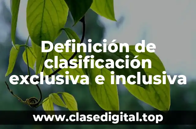 Definición de clasificación exclusiva e inclusiva