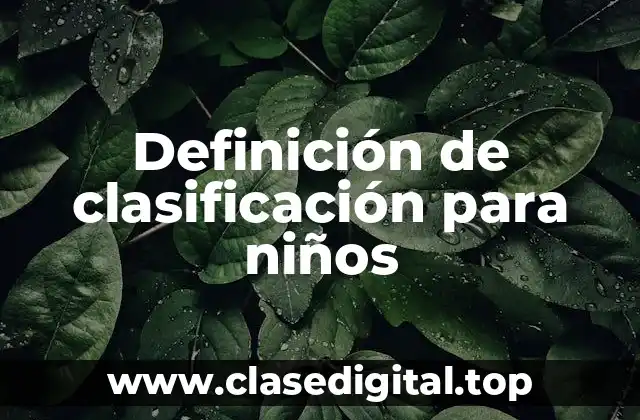 Definición de clasificación para niños