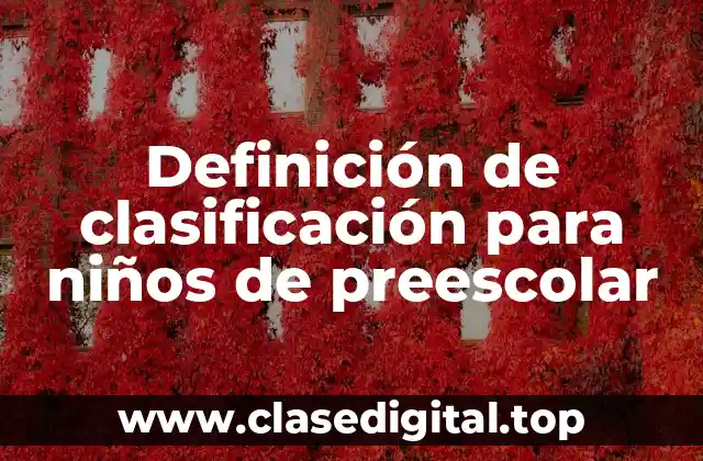 Definición de clasificación para niños de preescolar