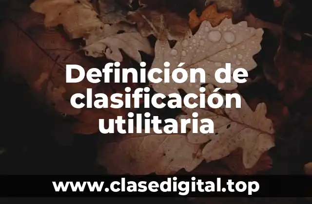 Definición de clasificación utilitaria