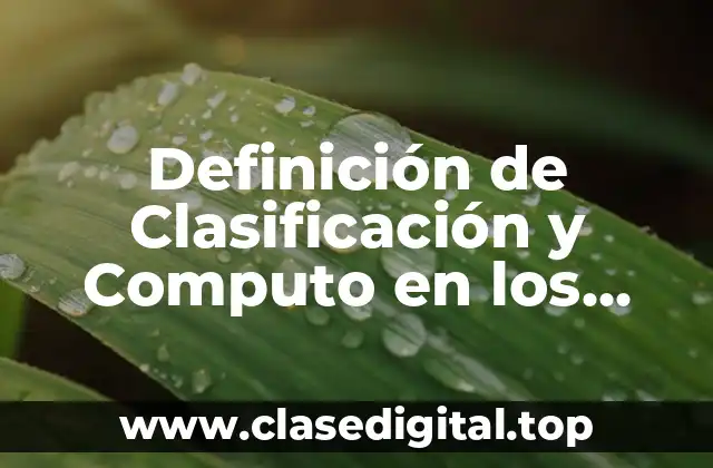 Definición de Clasificación y Computo en los Términos Judiciales