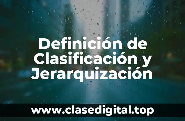 Ejemplos de Clasificación y Jerarquización