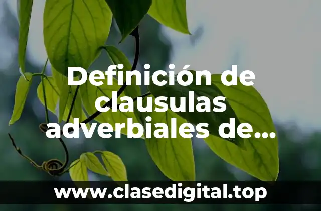 Definición de clausulas adverbiales de manera