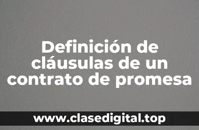 Ejemplos de cláusulas de un contrato de promesa