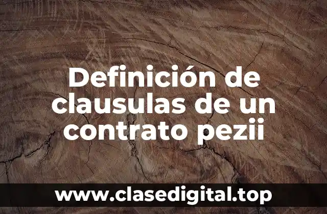 Ejemplos de clausulas de un contrato pezii