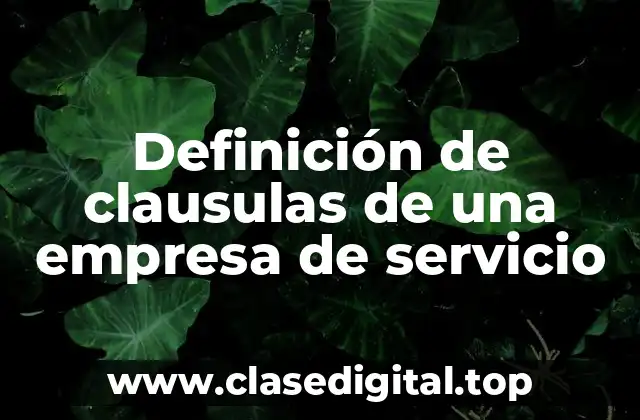 Definición de clausulas de una empresa de servicio