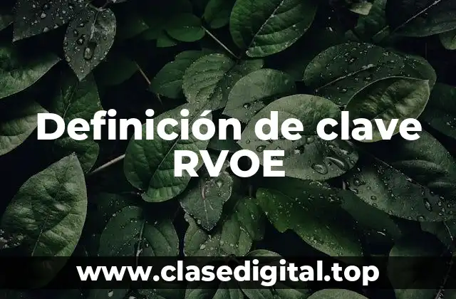 Definición de clave RVOE