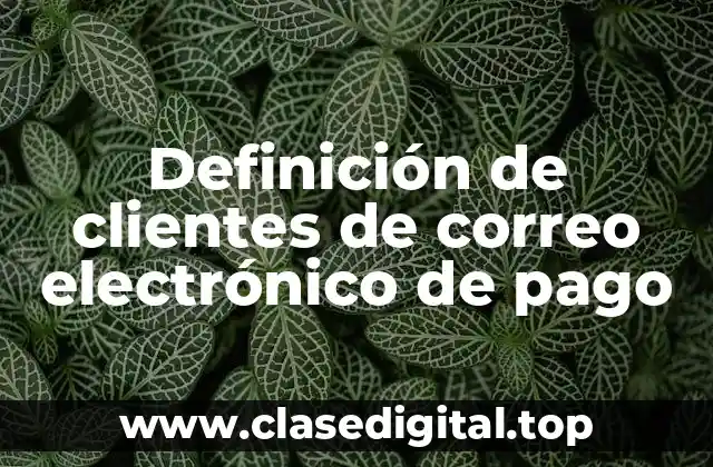 Definición de clientes de correo electrónico de pago