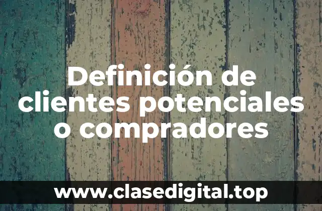 Definición de clientes potenciales o compradores