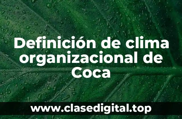 Definición de clima organizacional de Coca