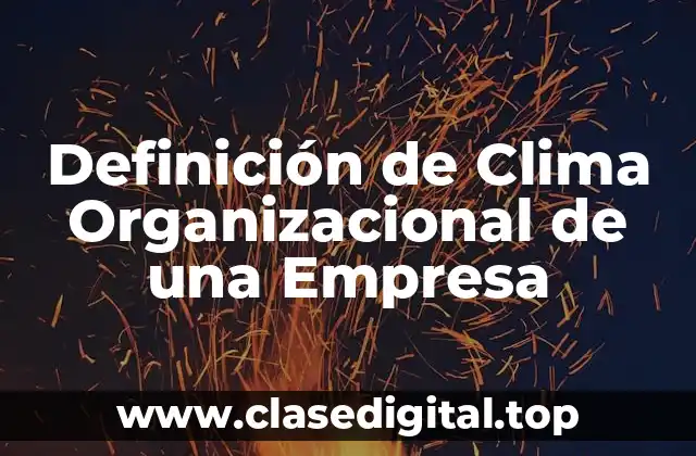 Definición técnica de Clima Organizacional