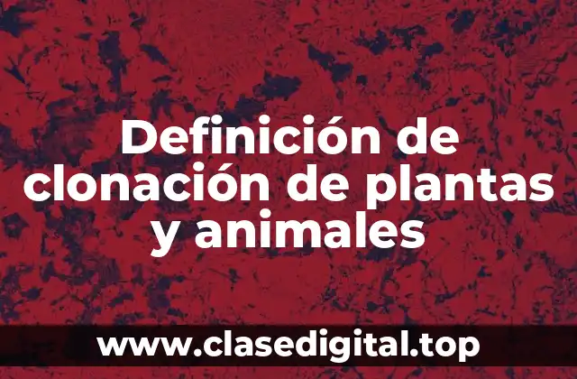 Definición de clonación de plantas y animales