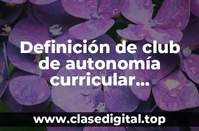 Definición de club de autonomía curricular secundaria