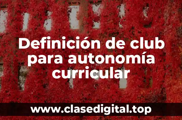 Ejemplos de club para autonomía curricular