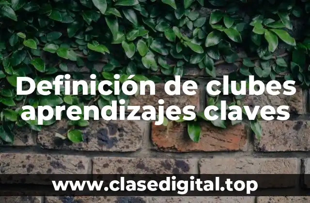 Definición de clubes aprendizajes claves