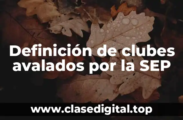Definición de clubes avalados por la SEP