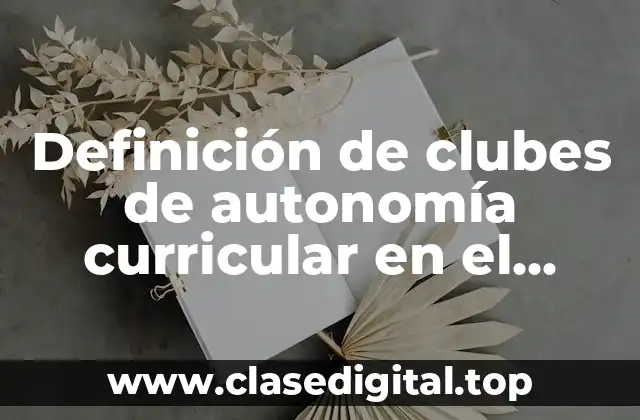 Definición de clubes de autonomía curricular en el estado de México
