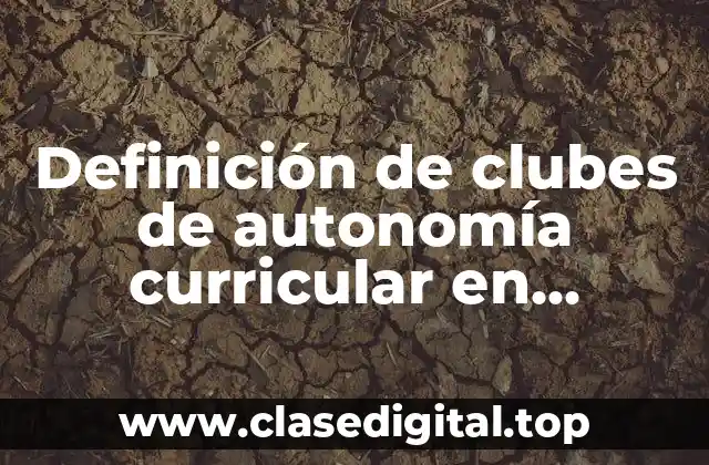 Definición de clubes de autonomía curricular en matemáticas
