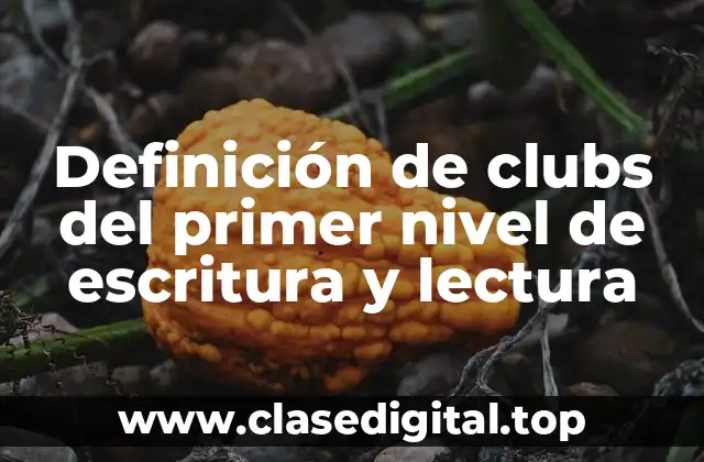 Definición de clubs del primer nivel de escritura y lectura
