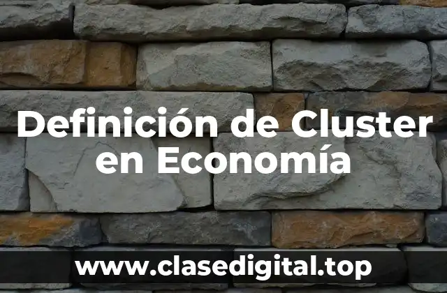 Definición de Cluster en Economía