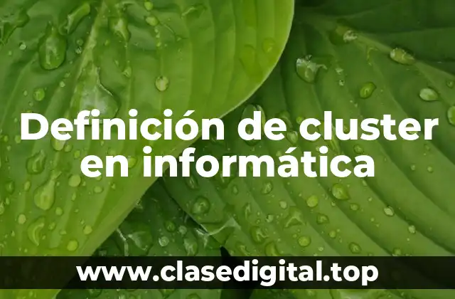 Definición de cluster en informática