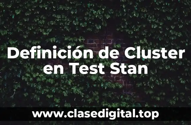Definición de Cluster en Test Stan
