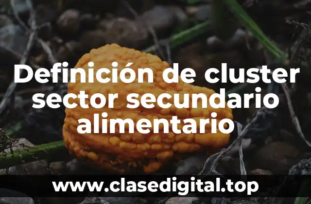Definición de cluster sector secundario alimentario