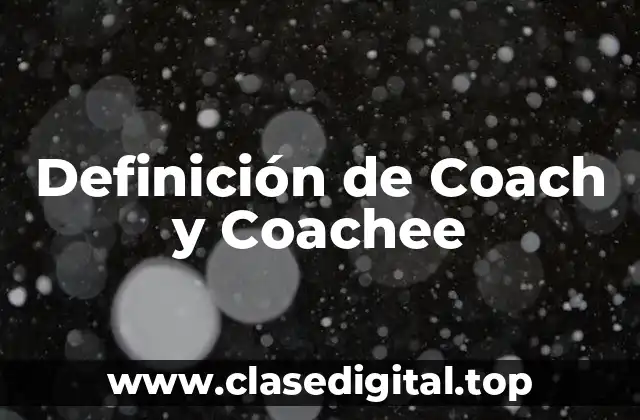 Definición de Coach y Coachee