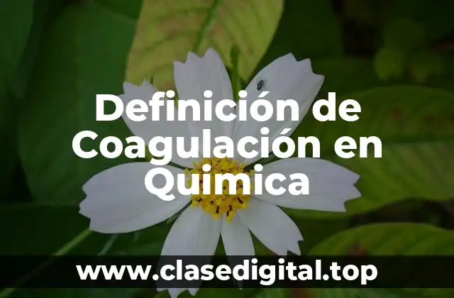 Definición de Coagulación en Quimica